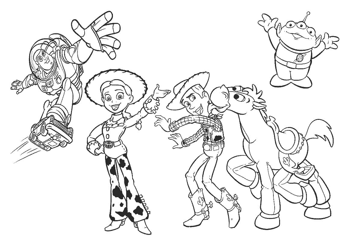 Toy story from disney pixar coloring page