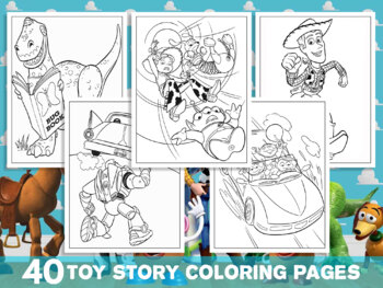 Toy story coloring pages for kids girls boys teens birthday party activity