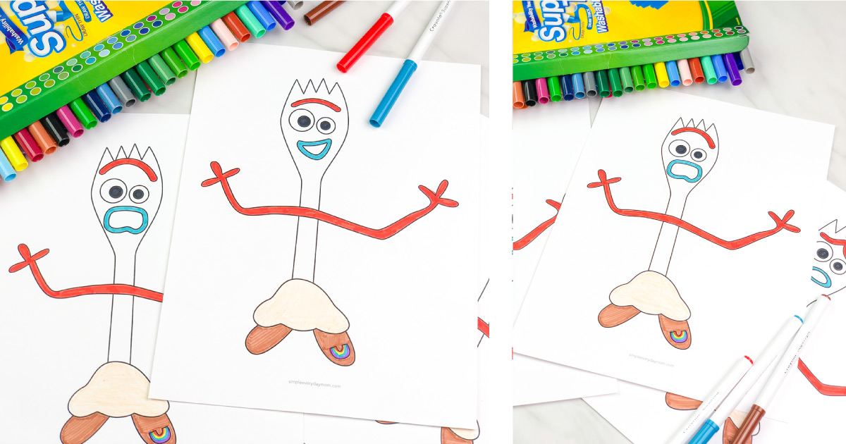 Toy story forky coloring pages for kids free printable