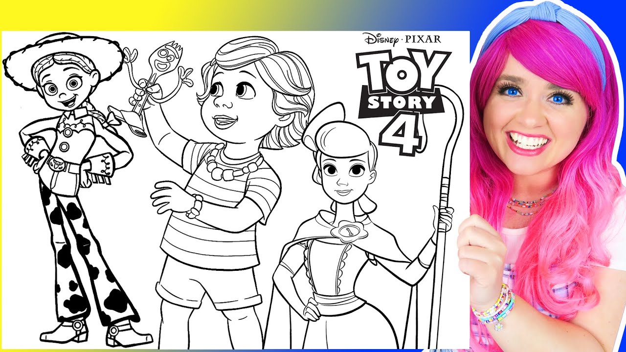 Coloring toy story coloring pages jessie bonnie forky bo peep arkers crayons