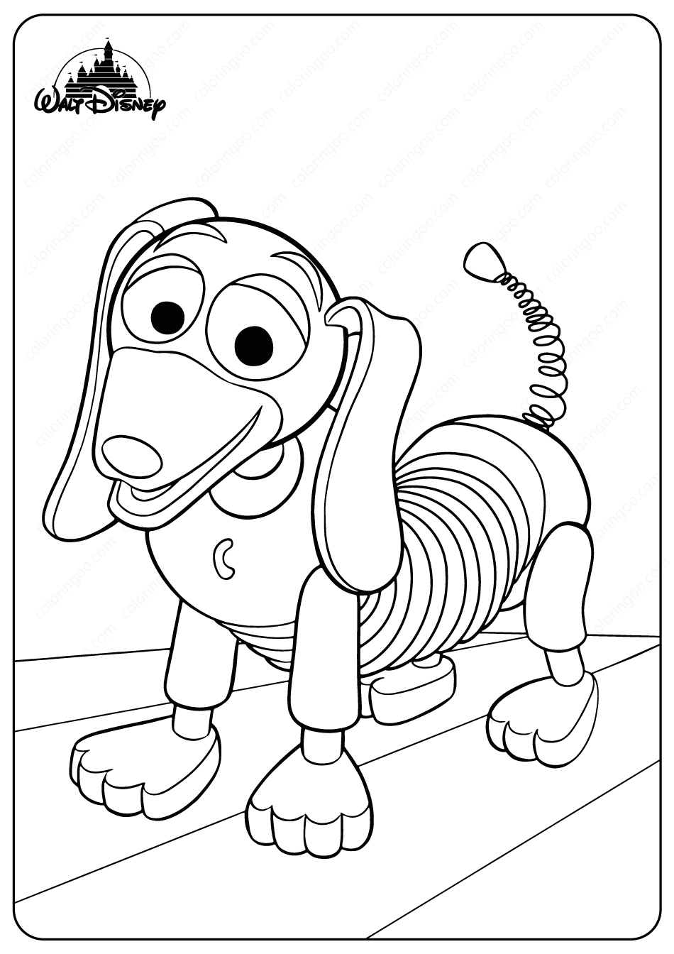 Printable disney toy story slinky coloring pages
