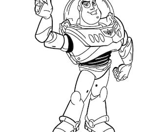 Buzz lightyear toy story digital files svgpngpdfjpeg kids coloring pages