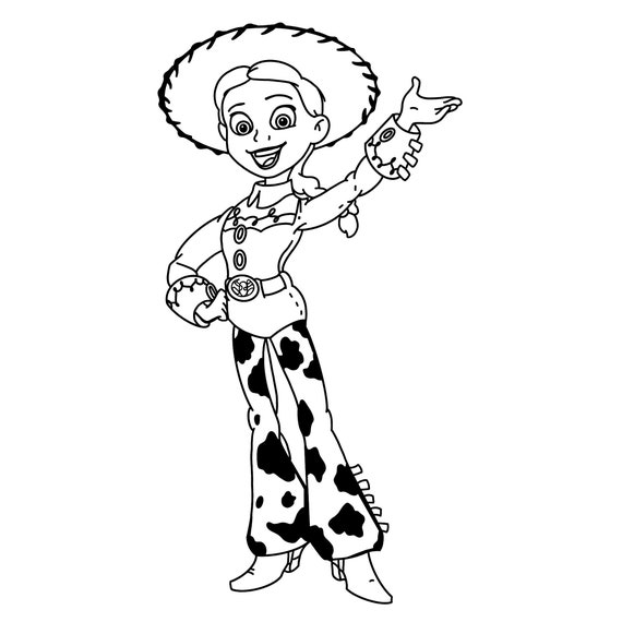 Jessie toy story digital files svgpngpdfjpeg kids coloring pages instant download