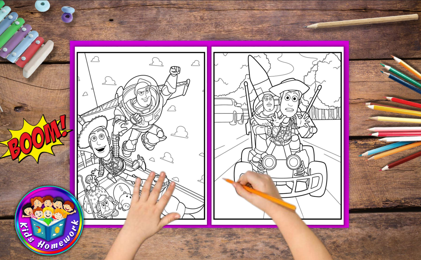 Colorful toy story adventures fun printable coloring pages for kids all ages teaching resources