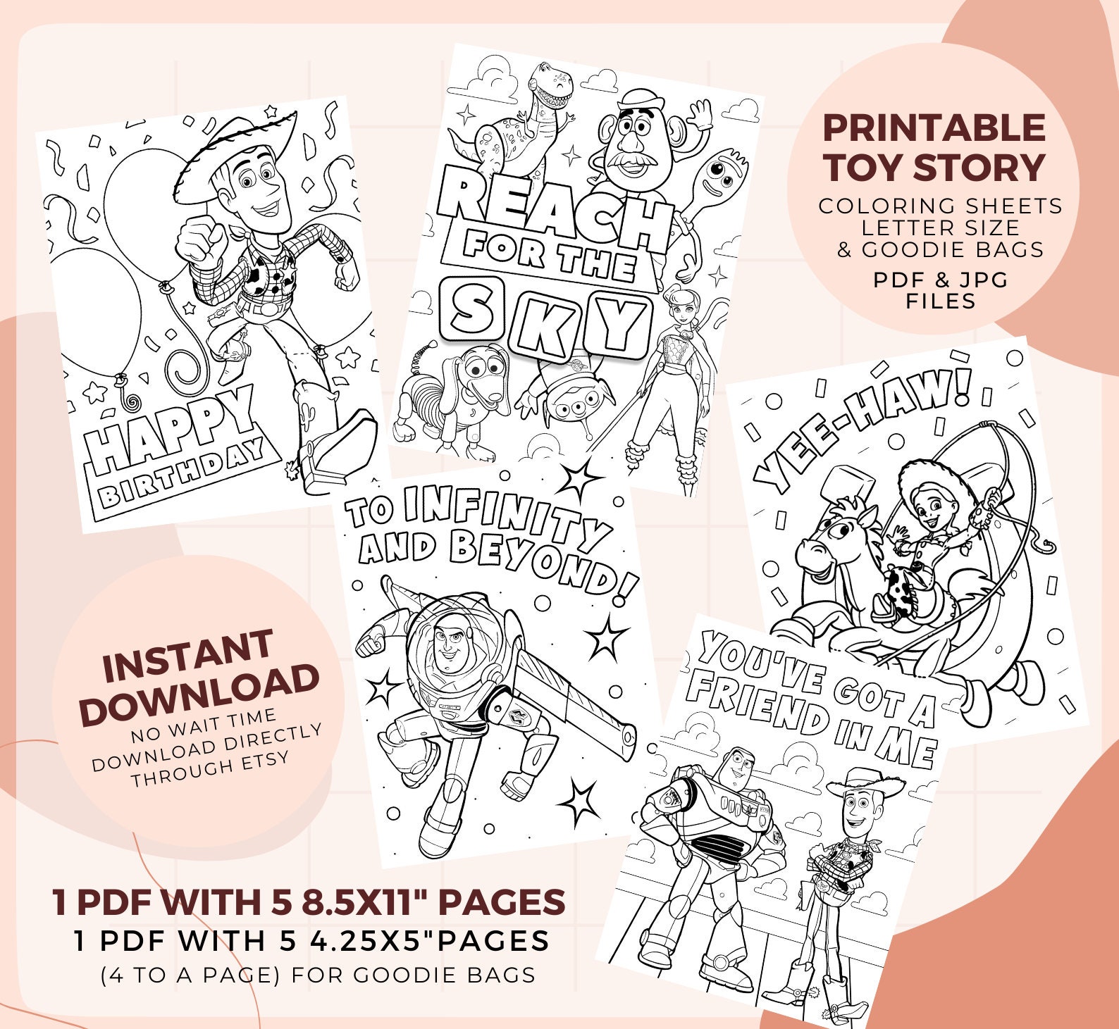 Toy story colouring pages toy story birthday toy story colouring toy story goodie bags toy story instant printables download now