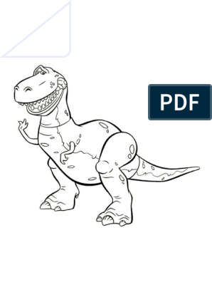 T rex toy story da colorare pdf a pdf
