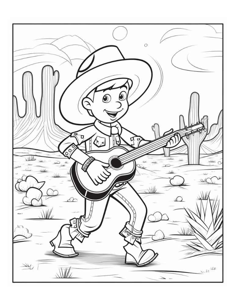 Free printable cowboy coloring pages