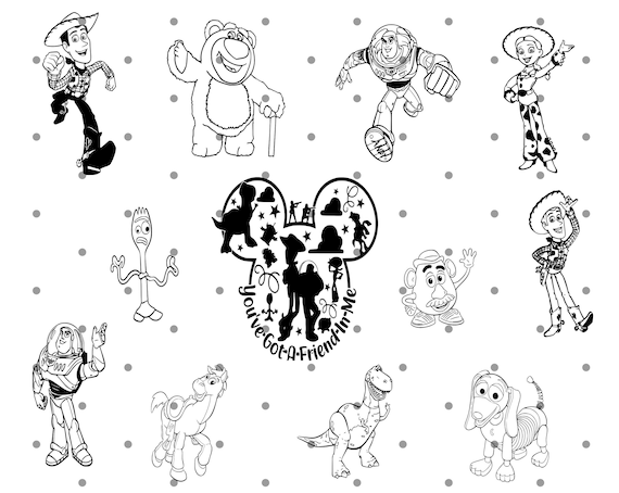 Toy story bundle svg toy story silhouette toy story cricut woody svg buzz svg andy svg instant download