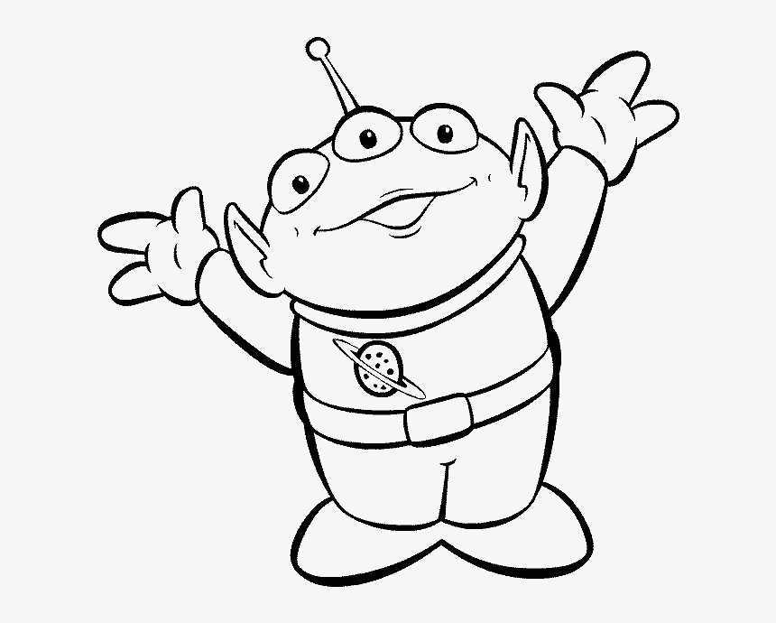 Alien toy story go by car coloring for kids pages car