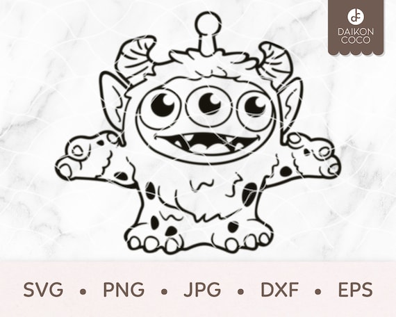 Alien and sully remix svg toy story alien svg monsters inc svg sully svg svg png jpg dxf eps cricut silhouette cutting files