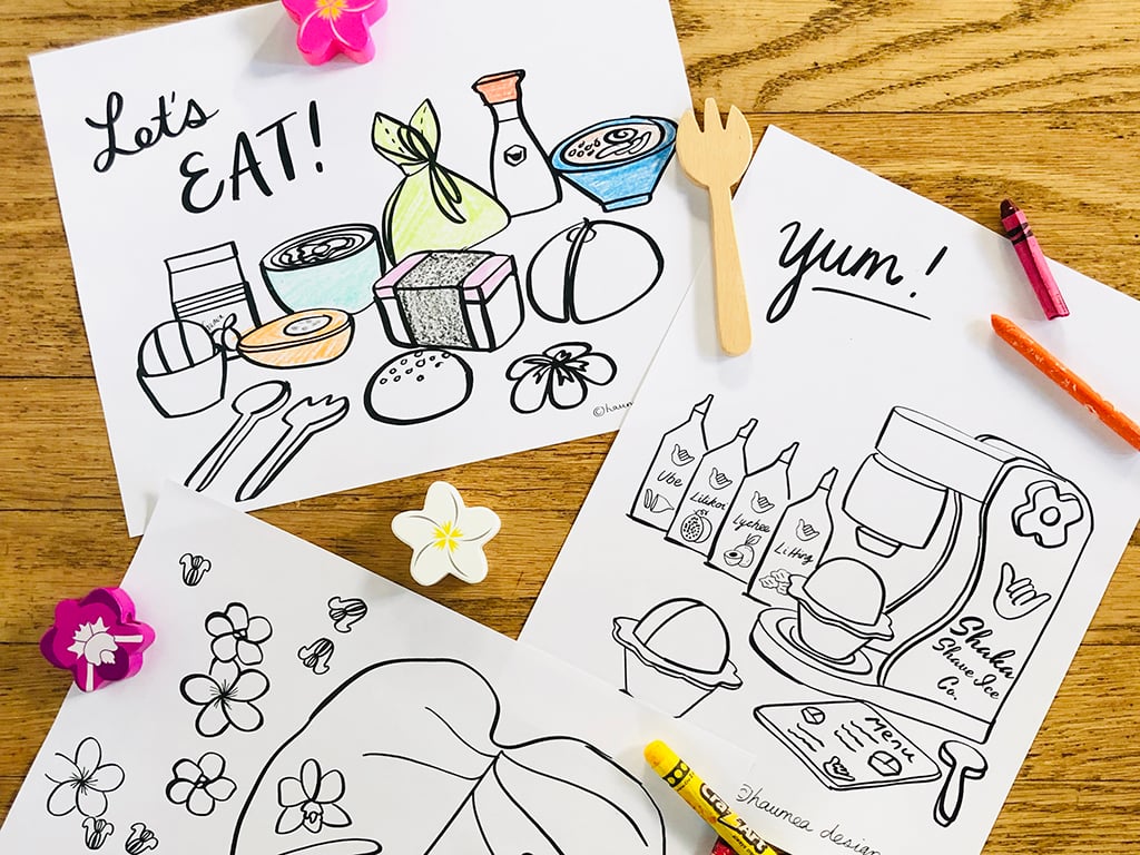Hawaii artists share free printable coloring sheets for kids