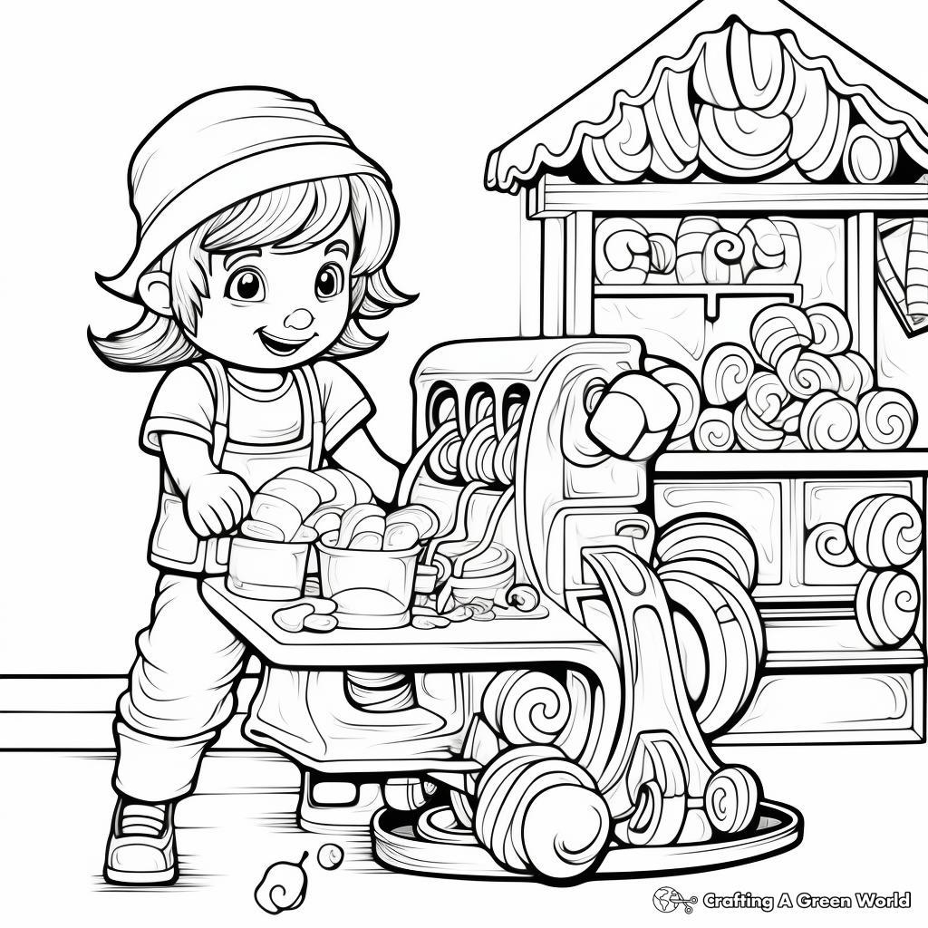 Candy shop coloring pages