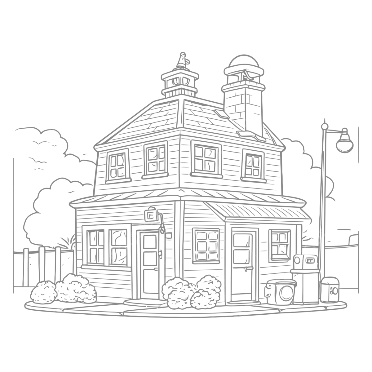 Tiffany s firehouse coloring pages mr mcdonald s toys in the neighborhood outline sketch drawing vector fire drawing house drawing wing drawing png and vector with transparent background for free download