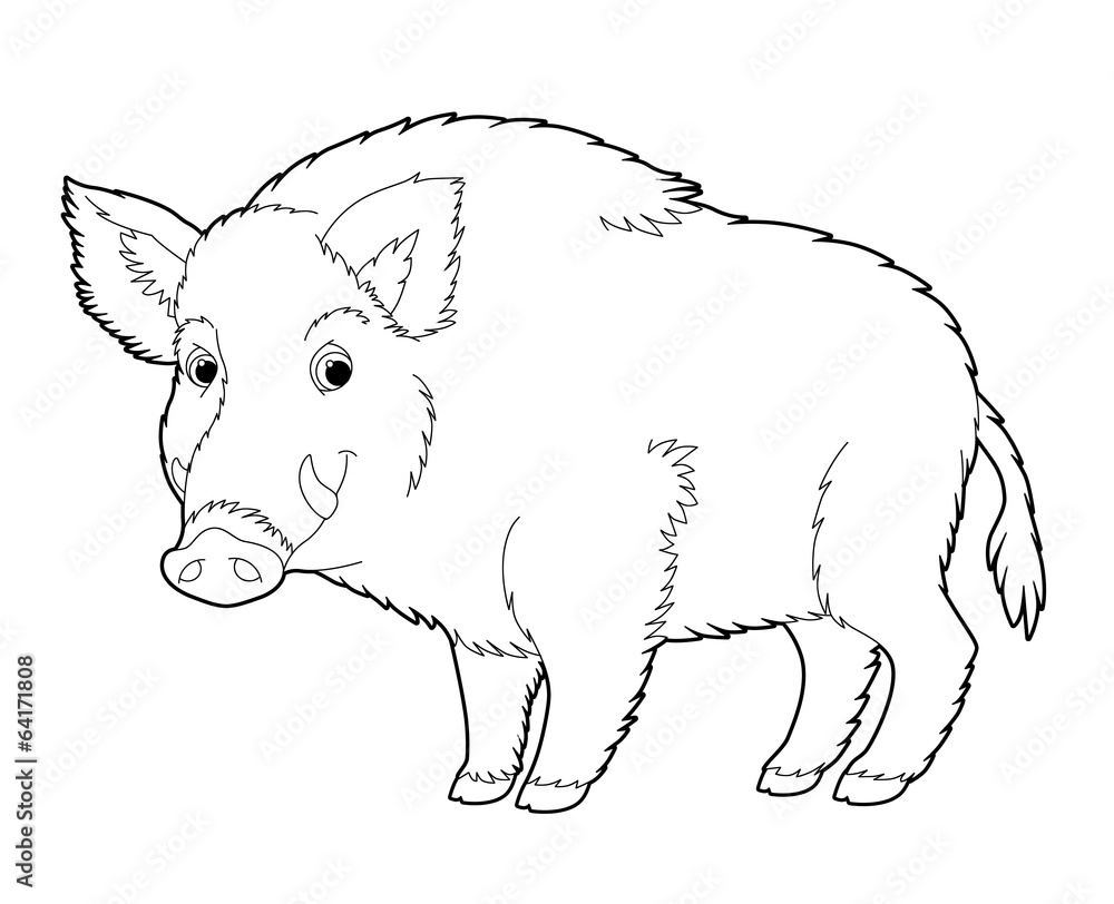 Cartoon scene of wild animal