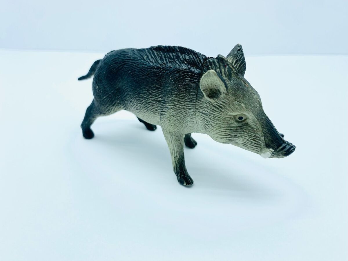 Kids wild boar pig action toy plastic farm simulation animal model craft decor
