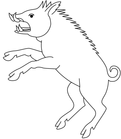 Wild boar coloring page free printable coloring pages