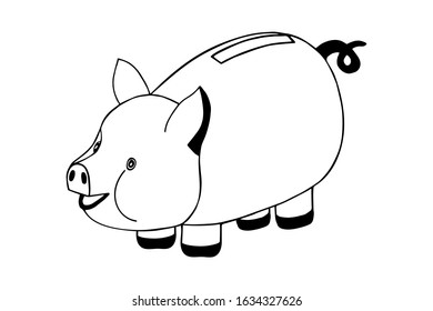 Cute pig coloring page kids stock vector royalty free