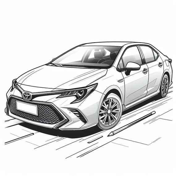 Toyota corolla coloring pages