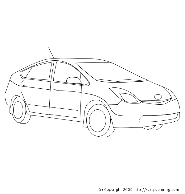 Toyota prius coloring page