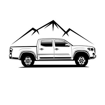 Toyota taa line art balck print sticker for sale by hans