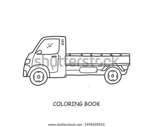 Truck illustration pickup hand drawn coloring stock vector royalty free