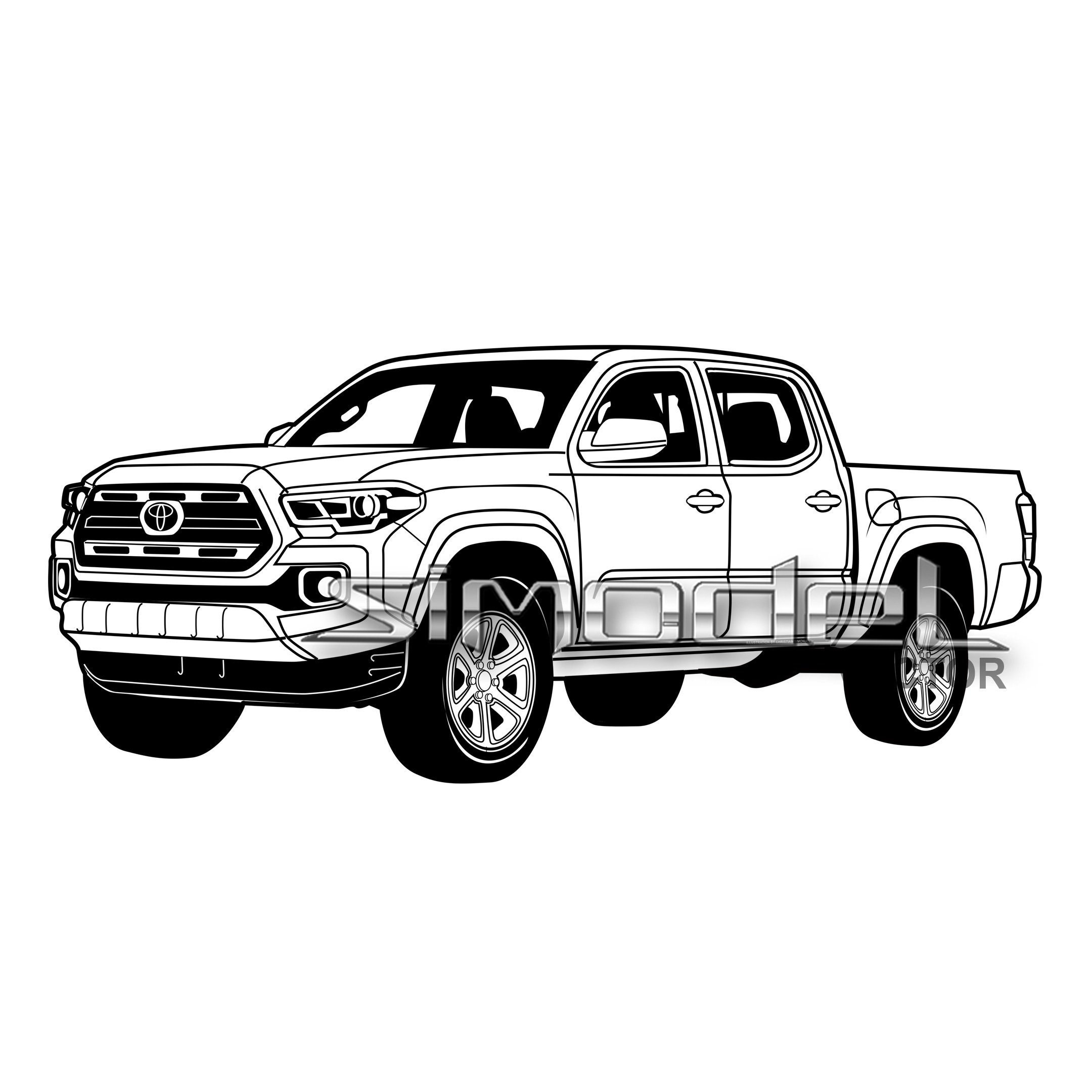 Toyota taa pickup svgepsai dxf png jpg car vector cut