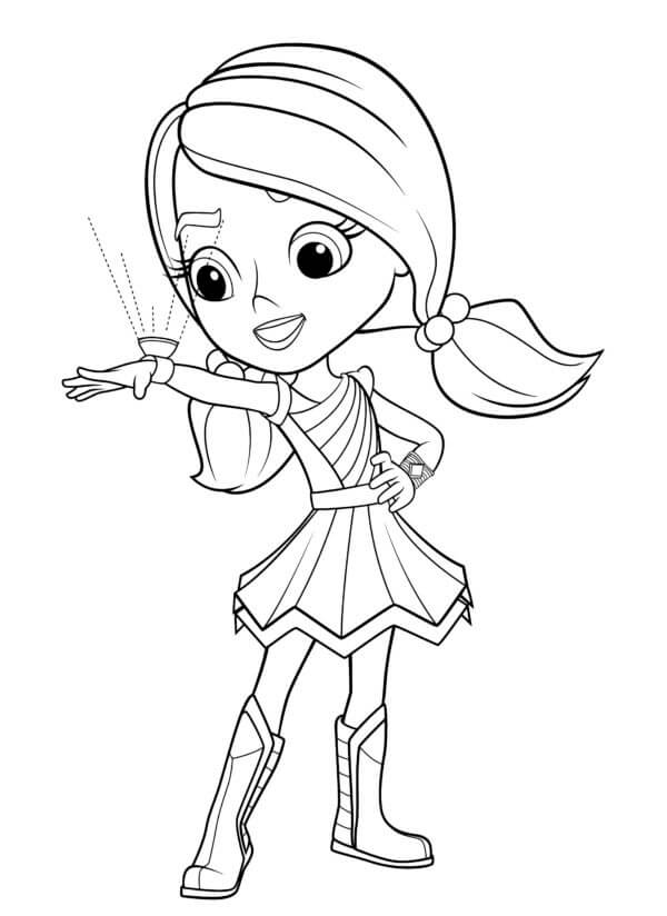 Anna with her favorite toy coloring page