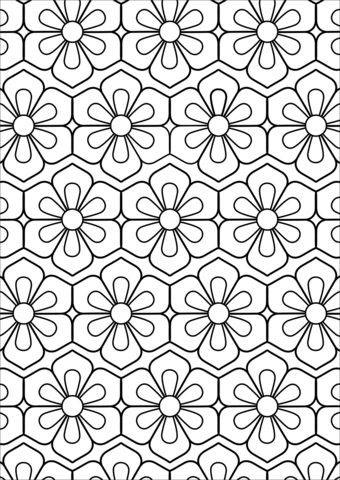 Flower pattern coloring page free printable coloring pages