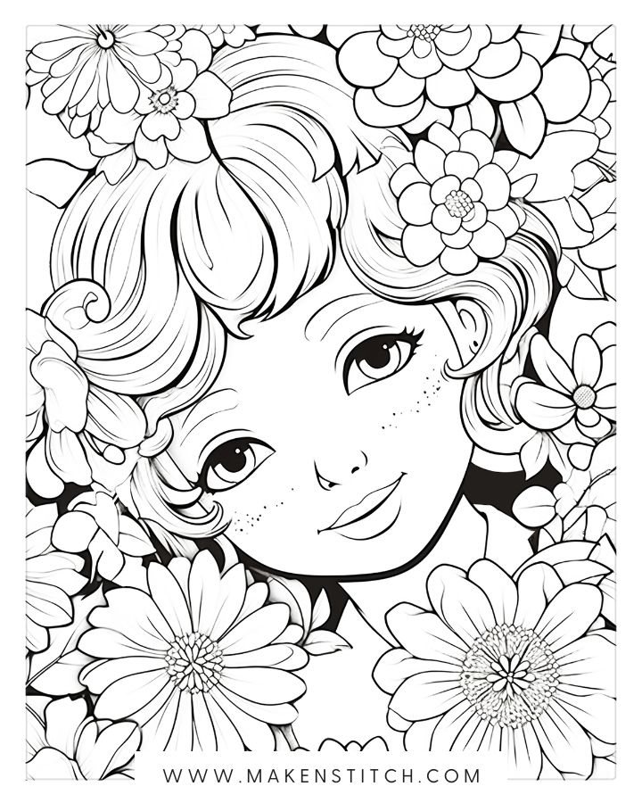 Flower coloring pages for kids and adults free printables