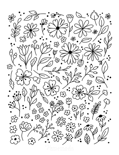Free flower coloring pages for kids adults doodle art flowers flower coloring pages flower pattern drawing