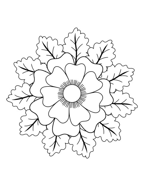 Premium vector flower coloring book page adult coloring book page for amazon flower coloring book page