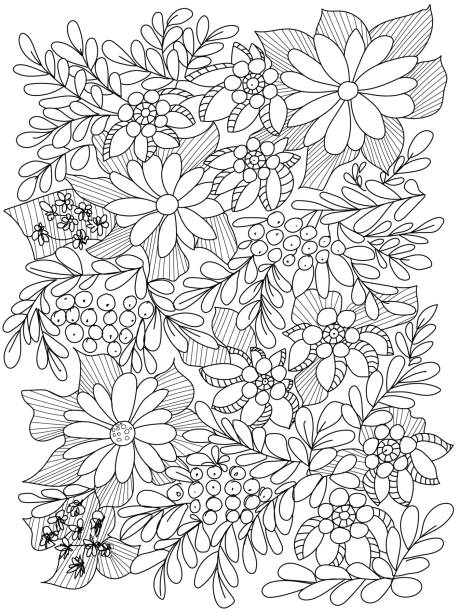 Flowers coloring stock photos pictures royalty