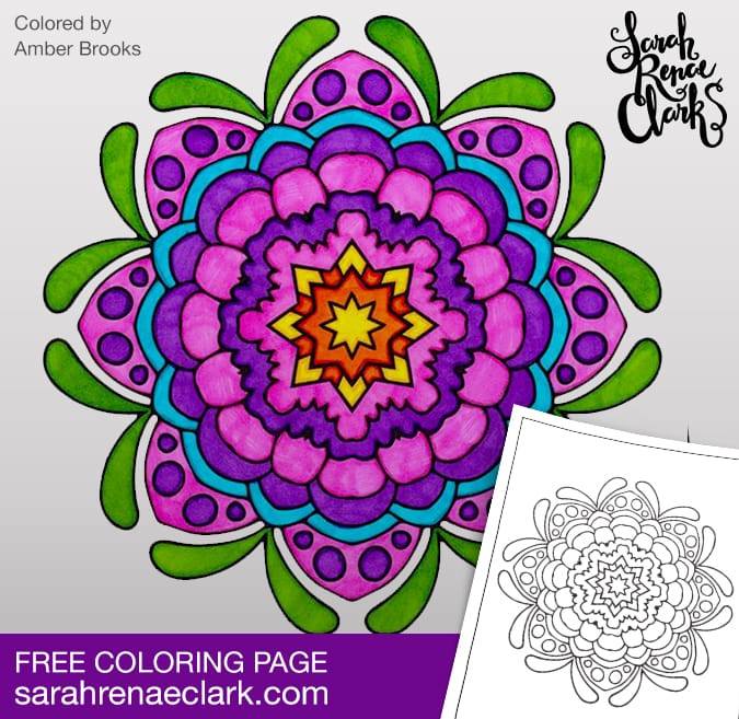 Flower power free coloring page