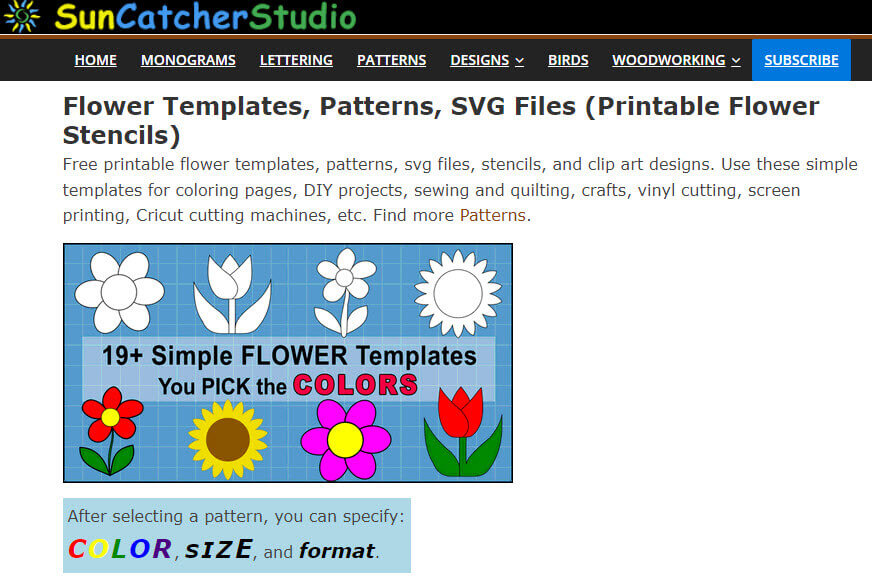 Top websites for printable flower template pattern in