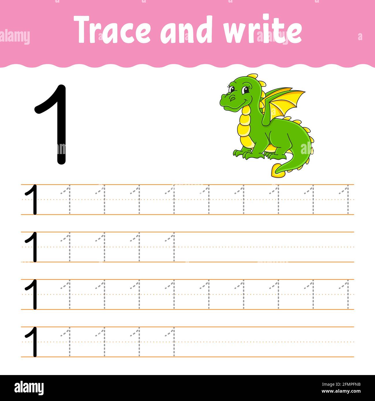 Learn numbers trace and write handwriting practice learning numbers for kids education developing worksheet color activity page isolated vector stock vector image art