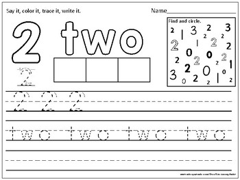 Number practice pages