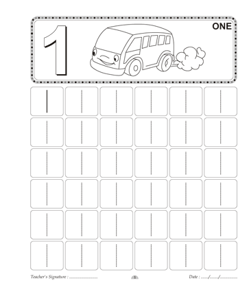 Number writing printable coloring worksheet
