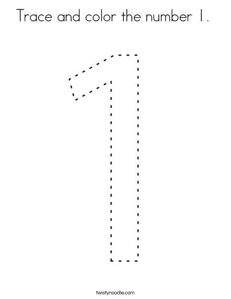 Trace and color the number coloring page