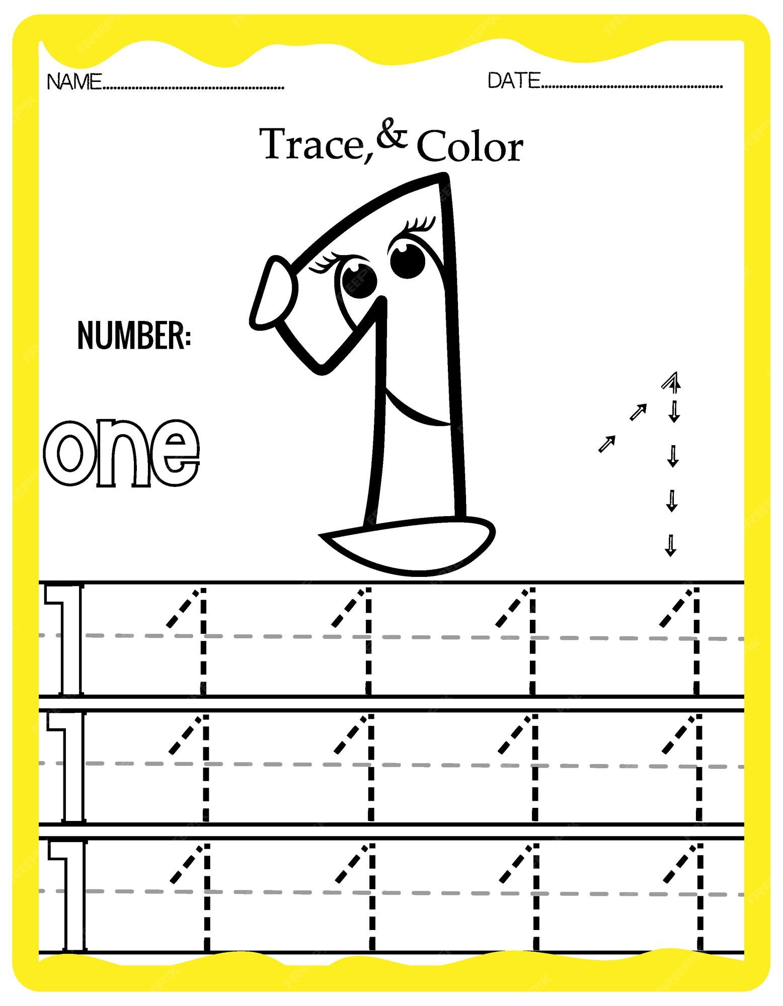 Premium vector handwriting pages for writing numbers learning numbers numbers tracing worksheet for kindergarten