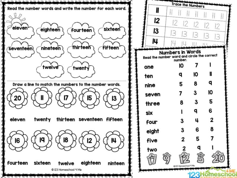 Free printable numbers to worksheets