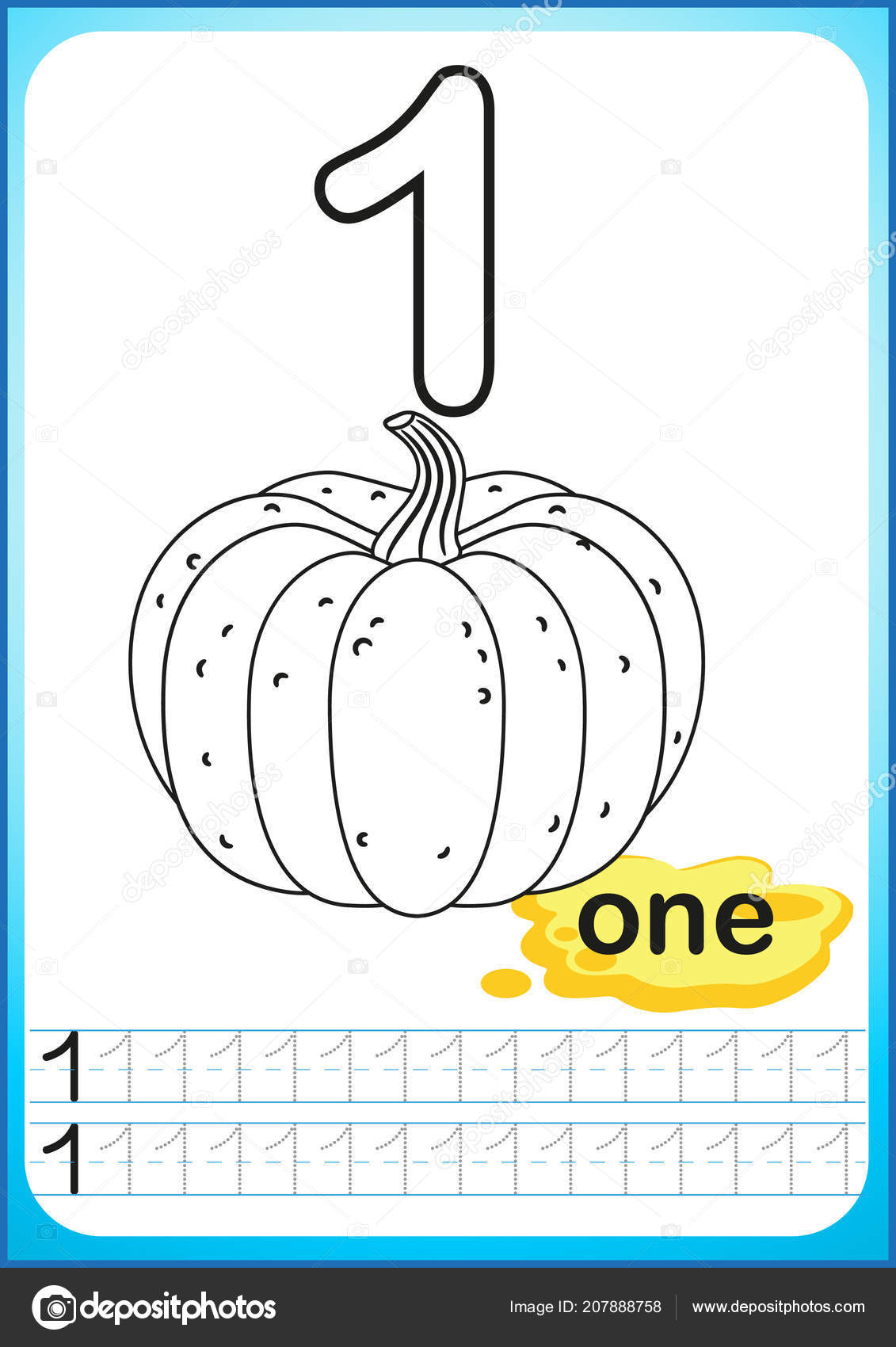 Printable worksheet kindergarten preschool exercises writing numbers simple level difficulty stock vector by natasha