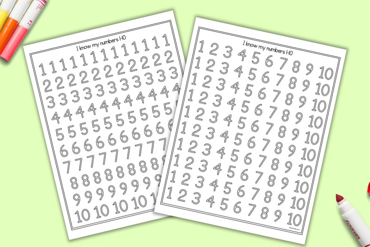 Number tracing pages