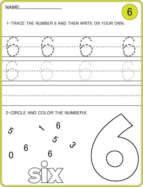 Premium vector handwriting pages for writing numbers back to school numbers tracing worksheet for kindergarten