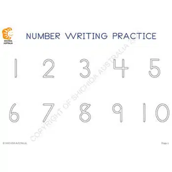 Number writing worksheet
