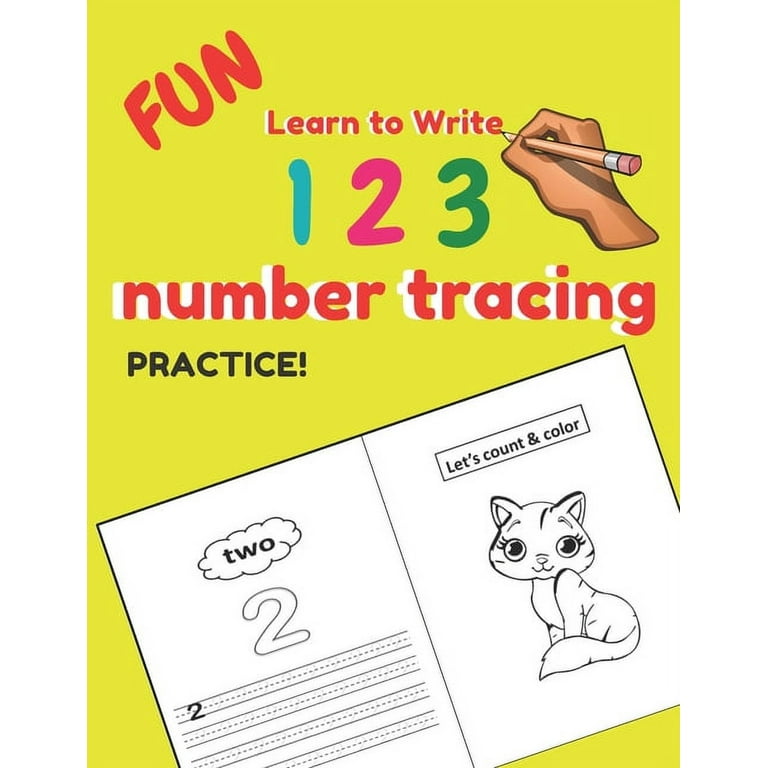 Fun learn to write number tracing practice educational pre k with number tracing kindergarten coloring pages activity trace workbook from fingers to crayons for toddlers preschool essential pre