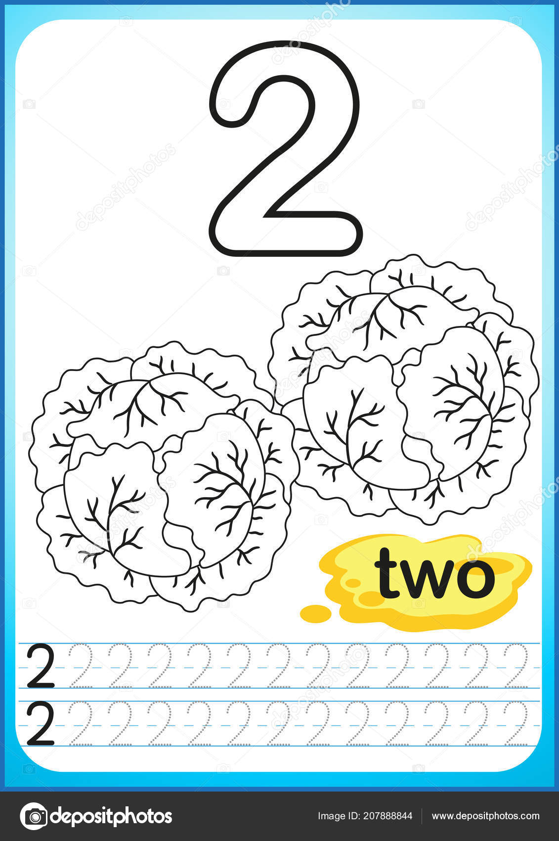 Printable worksheet kindergarten preschool exercises writing numbers simple level difficulty stock vector by natasha