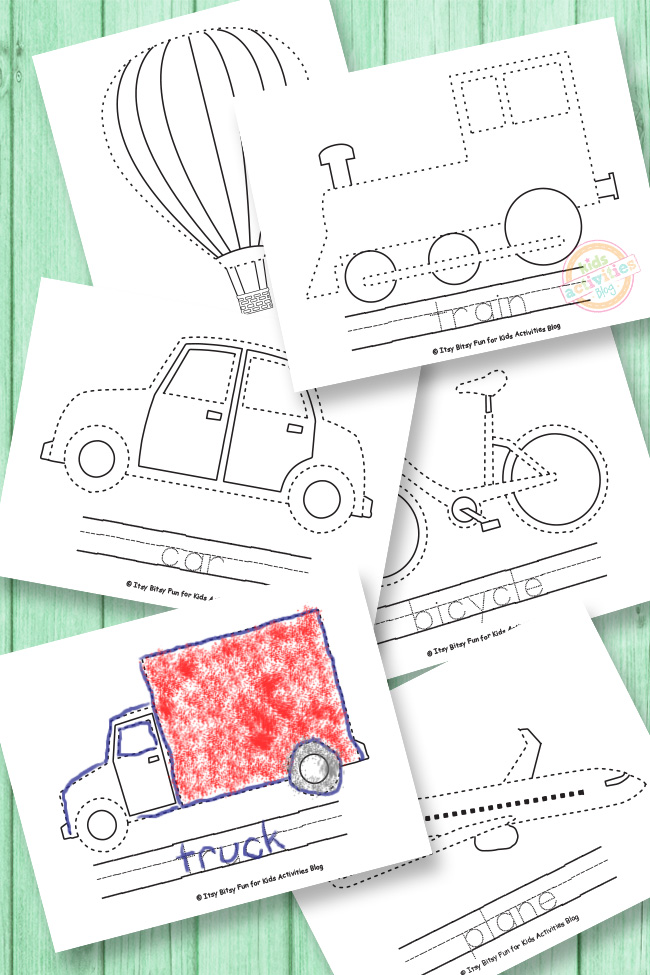Vehicle tracing coloring pages kids activities blog