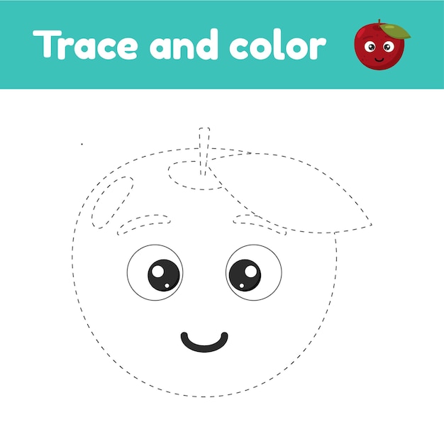 Premium vector coloring book with cute vegetable pepper trace worksheet