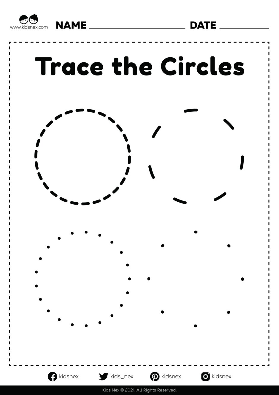 Trace the circles worksheet