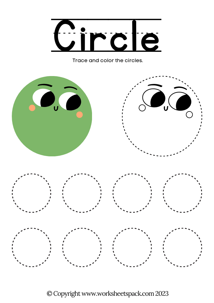 Tracing circles free worksheets pdf